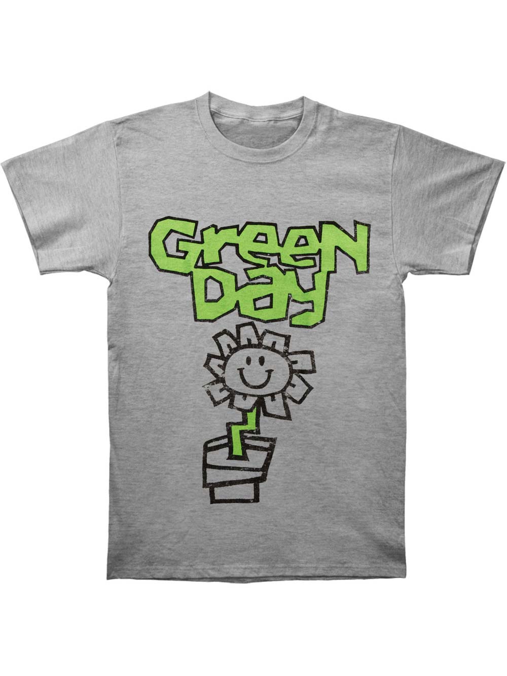 Green Day Green Day Men's Flower Pot Tshirt Grey