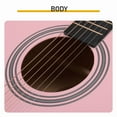 thumbnail image 5 of Pink 41-inch Dreadnought barrel-shaped cutaway acoustic guitar with pick string capo gig bag tuner wrench tool and shoulder strap, 5 of 11