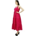 thumbnail image 5 of Bimba Women's Sundress Long Maxi Drawstring Waist Spaghetti Strap Dresses, 5 of 9