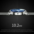 thumbnail image 4 of Reloj inteligente para mujer, rastreador de ejercicios, pulsera Bluetooth, banda deportiva inteligen Abanopi Correa de piel plateada, 4 of 7