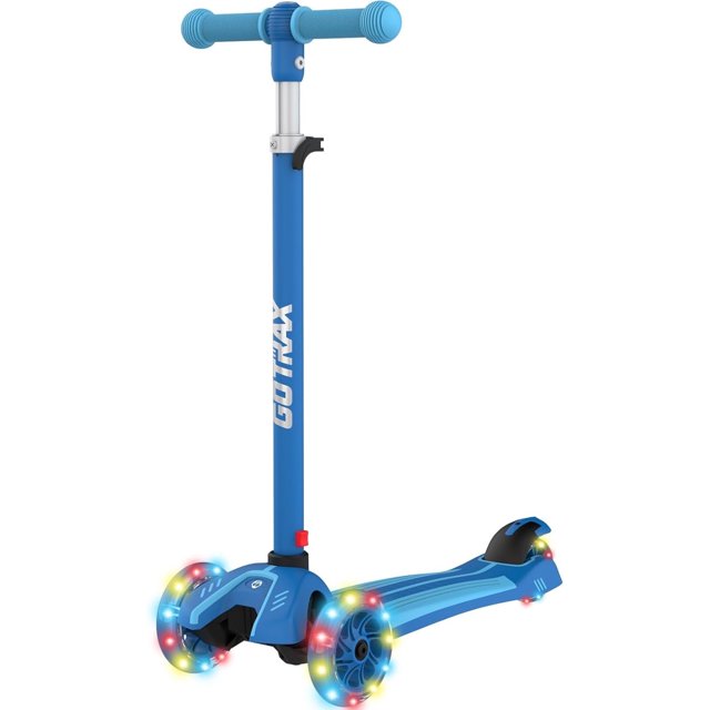 GOTRAX KS1 Patinete de 3 Ruedas para Niños con Manillar Ajustable E Iluminación LED, Adecuado para Niños de 2 a 8 Años, Blue