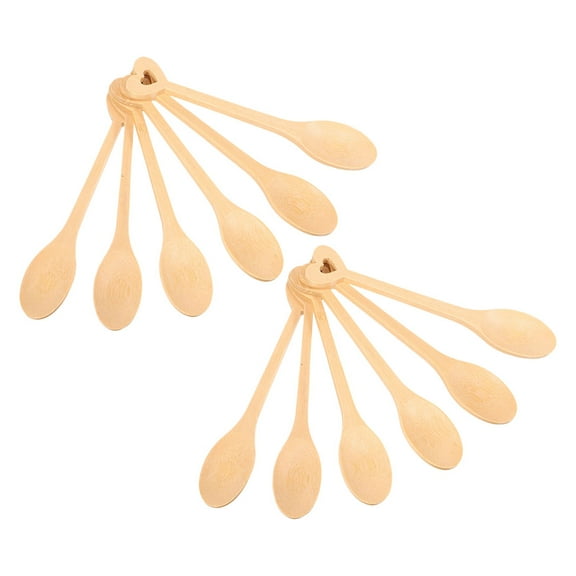 Toyandona heart handle spoon bamboo 12pcs light brown for kitchen use