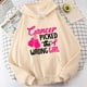 thumbnail image 3 of Sudadera holgada con estampado de letras "Elegir a la chica equivocada" para mujer, con concienciación sobre el cáncer de mama, camisetas casuales de manga larga, 3 of 4