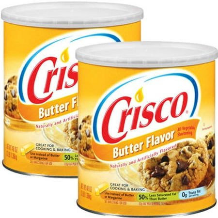 Crisco All-Vegetable Butter Flavor Shortening, 48 oz (Pack of 2)