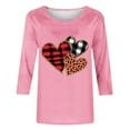thumbnail image 4 of Vetsdori Womens 3/4 Sleeve Tops Summer Valentine Blouses Plus Size Holiday Graphic Gifts for Girlfriend,Crew Neck Cute Shirts for Ladies, 4 of 5
