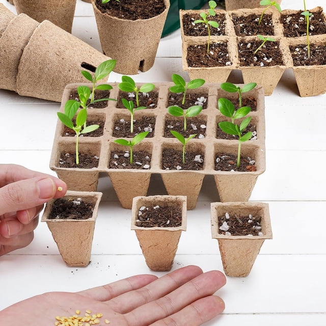 Ohmyroo 10-Piece Biodegradable Starter Trays Paper Pulp ing Boxes For ling Germination Vegetable and Flower Cultivation