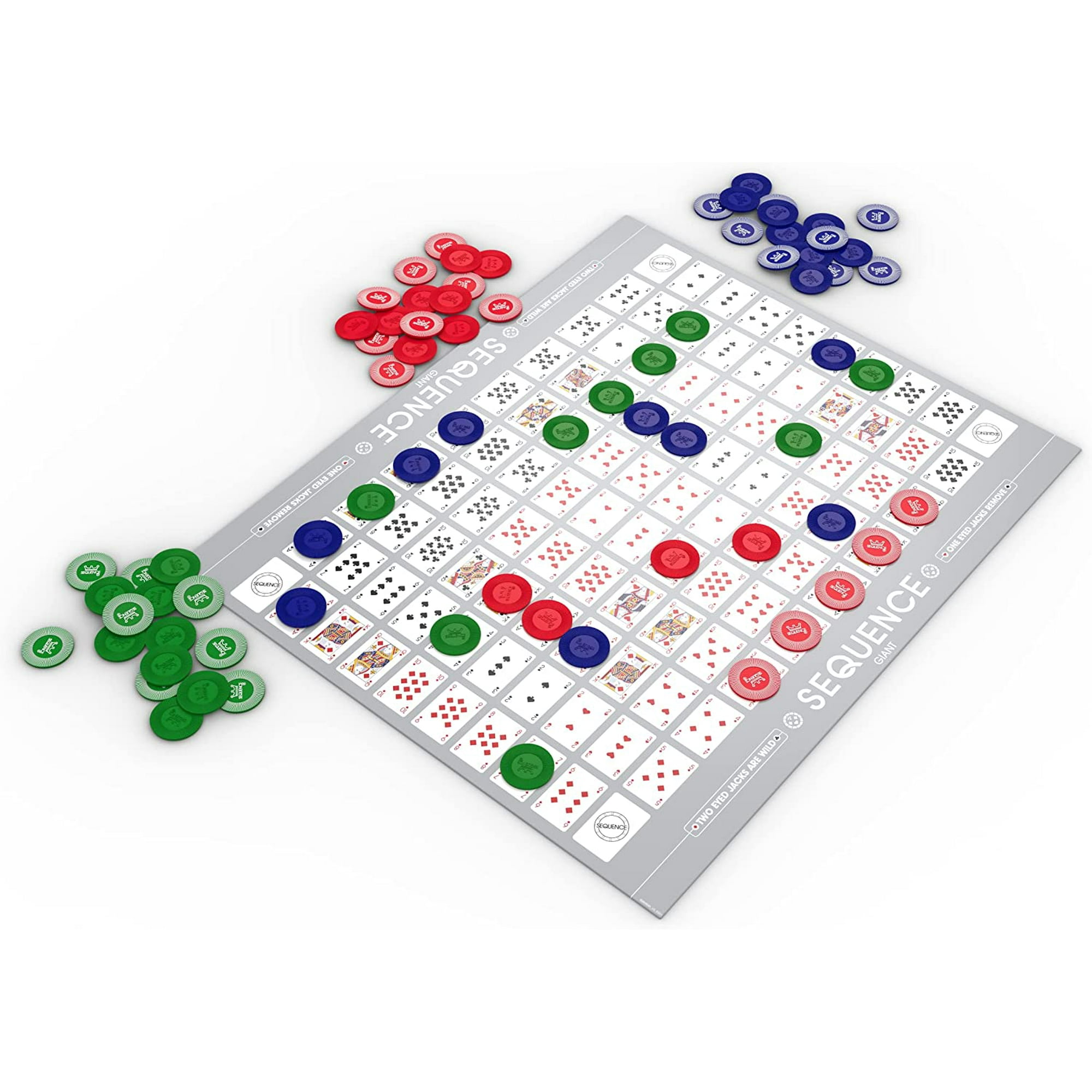 Jumbo Sequence Game - Tube Edition with Cushioned Mat, Cards and