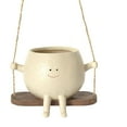 thumbnail image 5 of Hanging Flower Pot, Swing Face Plant Pot Hanging Planter Resin Planters Containers Succulent Pots for Outdoor Indoor Decorative Gift, 5 of 6