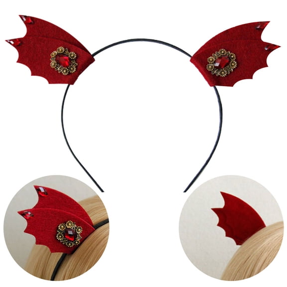 YUYUETIME Bat Ears Cosplay Hair Hoop Red Felt Costume Accessory