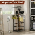 thumbnail image 5 of Garden Garage Tool Organizer - Heavy Duty Steel Storage Rack with 4 Hooks for 48 Long Handled Tools, 5 of 6