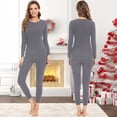 thumbnail image 5 of Thermal Underwear For Women Long Johns With Fleece Lined,Base Layer Skiing Winter Warm Top & Bottom, 5 of 6