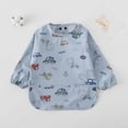 thumbnail image 3 of Long Sleeve Bib Baby Toddler Waterproof PU Leather Bib Reusable with Catch-all Pocket, 3 of 3