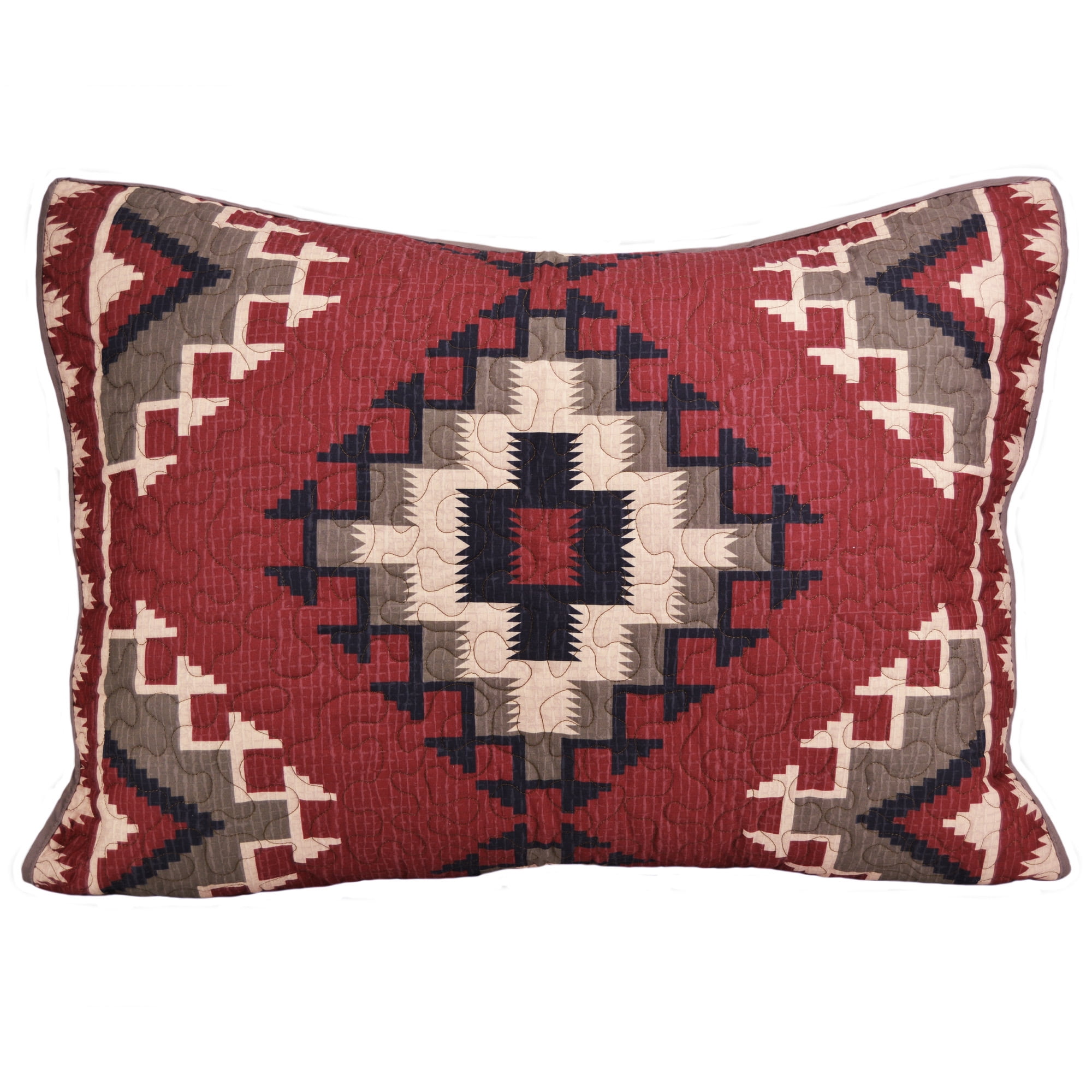 Donna Sharp Mojave Red 3PC Polyester King Quilt Set -Southwest Design Quilt and Shams - Machine washable