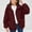 Red, variant on Babysbule Fall Jackets for Women OutfitWomen's Plush Top Solid Color Loose Versatile Pocket Coat Long Sleeve Hooded Casual Coat/Jacket Women's Tops Blouse