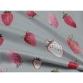 thumbnail image 4 of oneOone Rayon Light Gray Fabric Strawberry Fruits Craft Projects Decor Fabric Printed By The Yard 56 Inch Wide, 4 of 4