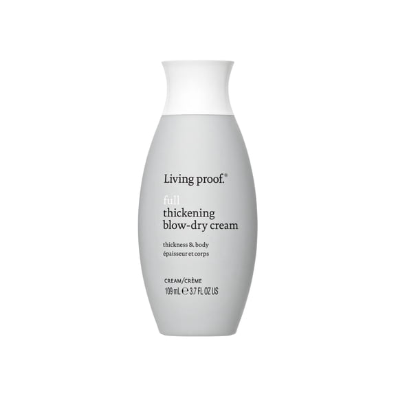 Living proof Full Thickening Blow-Dry Cream – All-Day Fullness, Shine, Lightweight Conditioning, Heat Protection for Fine or Flat Hair, 3.7 Fl oz