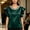 Green, variant on Women's Tops Summer French Pearl Satin Shirt Ruffled Pearl Collar Plus Size Fashion