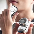 thumbnail image 2 of Afeitadora para hombres, mini afeitadora portátil de bolsillo, afeitadora portátil para uso en seco y húmedo, recargable por USB, botón de carga fácil., 2 of 4