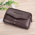 thumbnail image 4 of Multi-function Men PU Waist Bags Phone Wallet Belt Bum Pouch (Coffee 1), 4 of 4