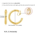thumbnail image 6 of Gold Clip On Hoop Earrings for Women - Classic Large Chunky Hoops - Non Pierced Minimalistic Clip Earrings, 6 of 16