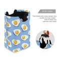 thumbnail image 3 of Yayeee Freestanding Laundry Hamper with Handle Collapsible Large Storage Basket for Clothes, Playful Fried Eggs, 3 of 7