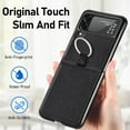 thumbnail image 5 of SaniMore for Samsung Galaxy Z Flip 3 6.7" Slim All-Inclusive Magnetic Folding Case, PU Leather Case with Wireless Charging & Ring Kickstand Full Body Protective Case for Samsung Z Flip 3, Black, 5 of 8