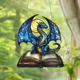 thumbnail image 2 of Book Dragon Window Hanging Ornament, Dragon ACRYLIC Wall Art Decoration, Fantasy Dragon Book Ornament, Home Decor, Gift for Book Lovers, 2 of 4