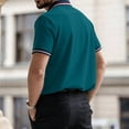 thumbnail image 7 of HAJWOH Polo Shirts for Men Dressy Casual Button Collared Golf T Shirt Classic Solid Color Business Summer Blouses, 7 of 7