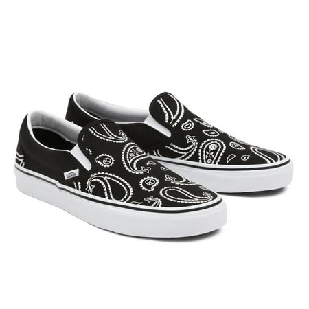 

Vans Classic Slip On Peace Paisley Bandana Black/White Men s Shoes Size 10.5