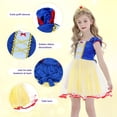 thumbnail image 4 of Jurebecia Princess Dress Royal Storybook up Puffed Sleeves & Tulle Skirt Birthday Party Costume Tulle Skirt 3-4 Years, 4 of 18