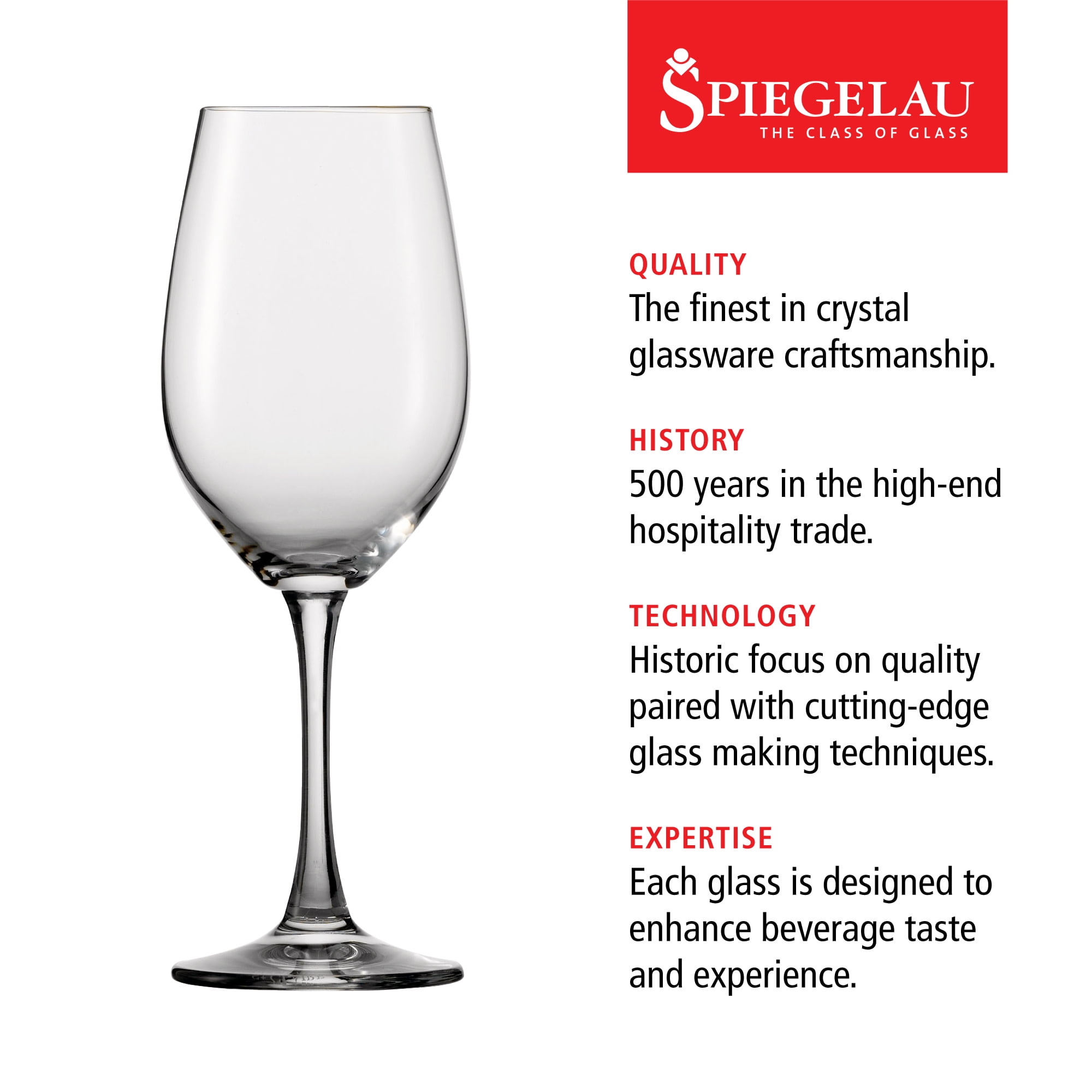 Spiegelau Wine Lovers White Wine Glasses, Wedding Gifts, 13.4oz Set of 4