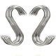 thumbnail image 1 of Paquete de 20 ganchos en forma de S de 3,4" de acero inoxidable para colgar perchas de metal para cocina, taller, murciélago, 1 of 4