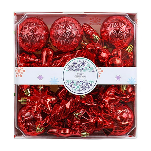 Adornos navideños Fiudx 28 piezas 3/4/5 cm Bolas de colores