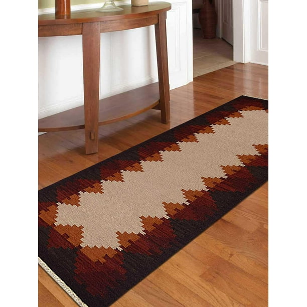 Rugsotic Carpets Hand Woven Flat Weave Kilim Wool 2'6''x10' Runner Rug