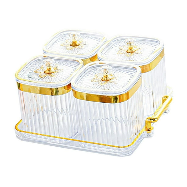 Bandeja para frutos secos, bandeja para servir dividida, caja de almacenamiento de alimentos, contenedor sellado para claro