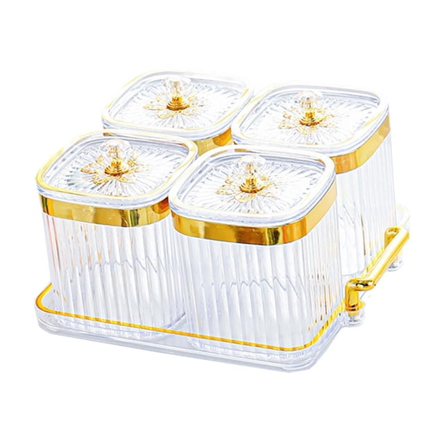 Bandeja de frutos secos decorativa de lujo para almacenar alimentos, contenedor sellado. claro