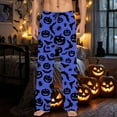 thumbnail image 2 of CONFREE Halloween Men's Pajama Pants Hallowmas Pj Pants for Men Pumpkin Ghost Print Lounge Bottoms Elastic Waist Drawstring Sleepwear With Pockets, 2 of 6