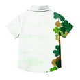 thumbnail image 2 of Boys St.Patrick's Day Shirt Clover Printed Short Sleeve Button Up Shirts Hawaiian Beach Casual Dress Shirts Size 2-10 Years, 2 of 6
