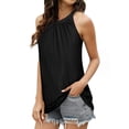 thumbnail image 4 of Sherrylily Summer Women Tank Top Loose High Neck Sleeveless Tops Flowy Cami Pleated Shirts, 4 of 5