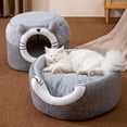 thumbnail image 4 of Cute Cat Bed Pet Dog House Winter Cat Villa Sleep Kennel Removable Warm Nest Enclosed Tents Cave Sofa Pet Supplies Accessory ShopWise Round, 4 of 9