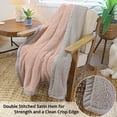 thumbnail image 4 of Catalonia Reversible Sherpa Throw Blanket, Super Soft Fluffy Blanket for Couch, Fuzzy Comfy Warm Throws, Comfort Caring Gift, 50x60 inches, Pink, 4 of 7