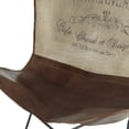 thumbnail image 4 of DecMode Contemporary Tan/Brown Canvas Outdoor Chair 30"W x 36"H, Features "BOULANGERIE Café Chaud et Beignets No 52 Rue Gateau Sucre" Text, 4 of 14