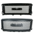 thumbnail image 3 of Spec-D Tuning Matte Black Denali Style Front Bumper Hood Grille Compatible with 2014-2015 GMC Sierra 1500 1500HD, 3 of 7