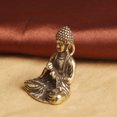 thumbnail image 2 of Llavero con colgante de estatua de Buda Sakyamuni envejecido de latón puro, colgante de NAFU de la suerte, Buda de bolsillo pequeño de bronce, 2 of 5