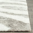 thumbnail image 3 of SAFAVIEH Barcelona Calanthia Abstract Shag Area Rug, Ivory/Silver, 2'3" x 4', 3 of 4