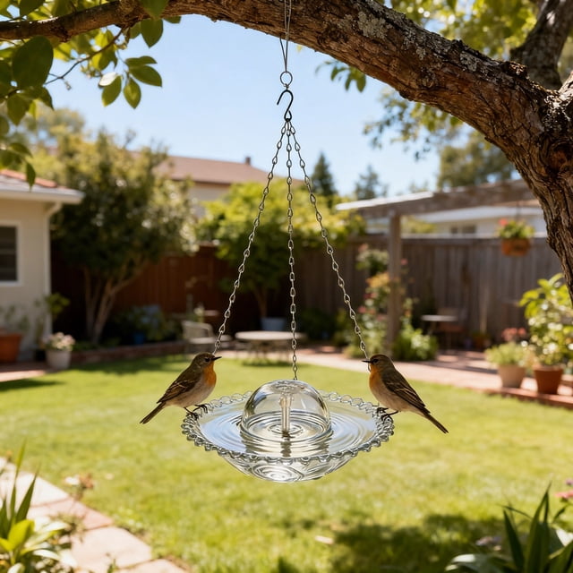 This Bird Feeder And Bird Bath Combines Garden With Automatic Water Circulation Suitable For Outdoor Use. Feeder Window Mount Suction Large Cage Heater for Cage Feeders for outside with Pole Deer