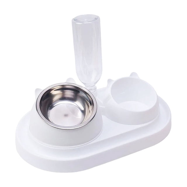 Twfbrm Pet Supplies Cats Bowl Two In One Drinking Water Dog Water Bowl Rice Bowl Pet Bowl Drinking Water Feeding All One Suitable For Dogs and Cats To Live and Drink Water for Cats Dogs