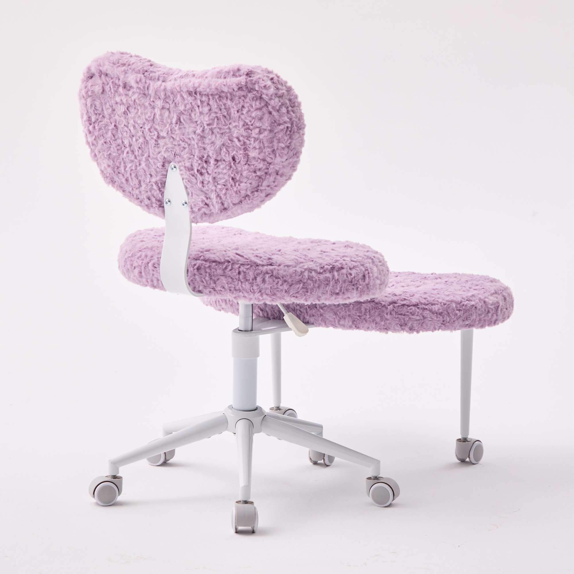 Artificial Rabbit Hair Meditation Chair Plus, Cross Legged Chair with Wheels, ADHD Chair, Criss Cross Desk Chair with Lumbar Support and Adjustable Stool, for Fidgety Sitters, Violet
