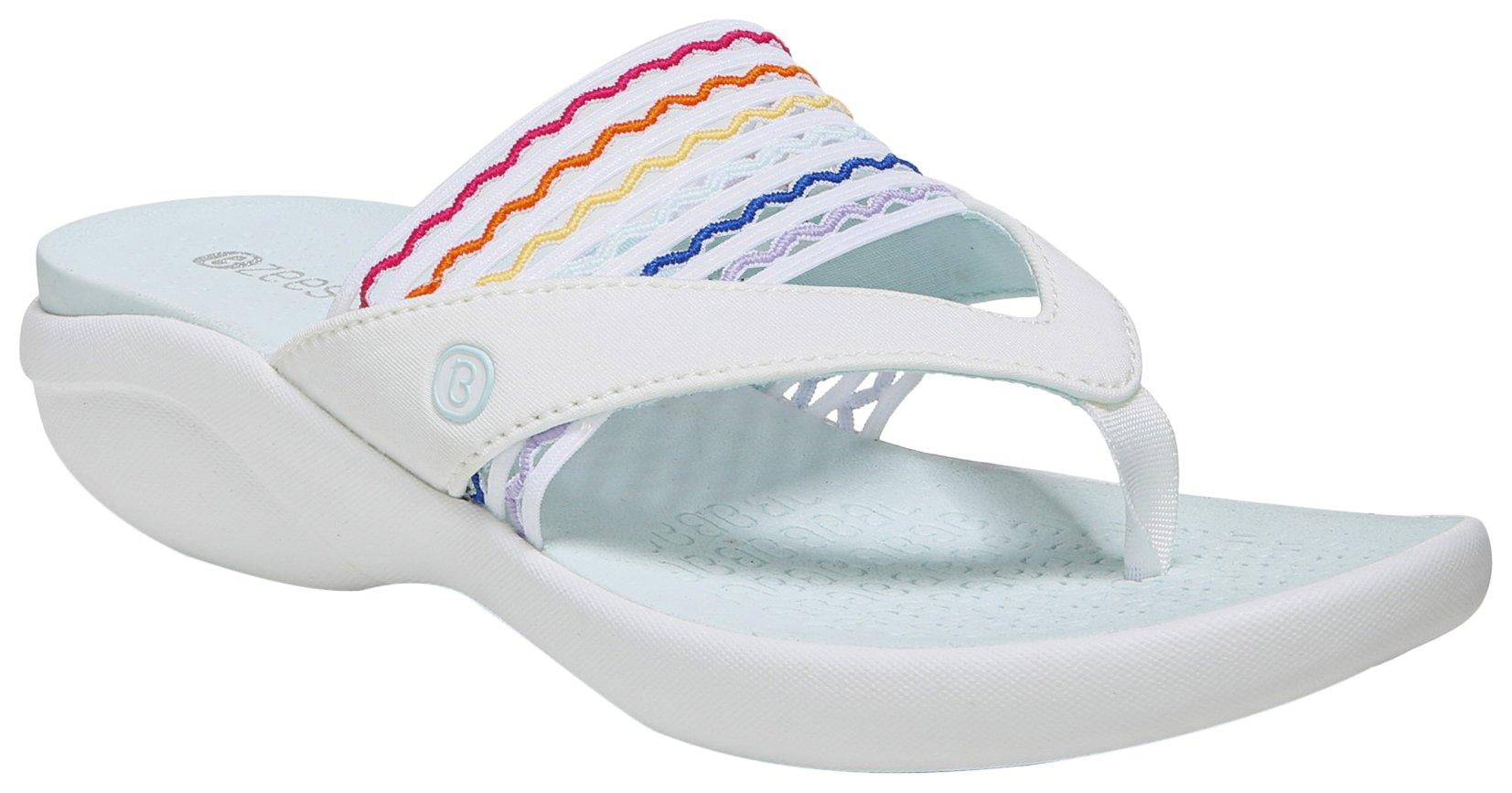 Womens Cabana Flops 8.5 White rainbow - Walmart.com