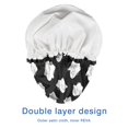 thumbnail image 4 of Shower Caps,Black Halloween White Ghosts Waterproof Shower Cap for Women 4 Pieces,Double Reusable Hair Cover for Shower PEVA Elastic Stretch Hem, 4 of 7